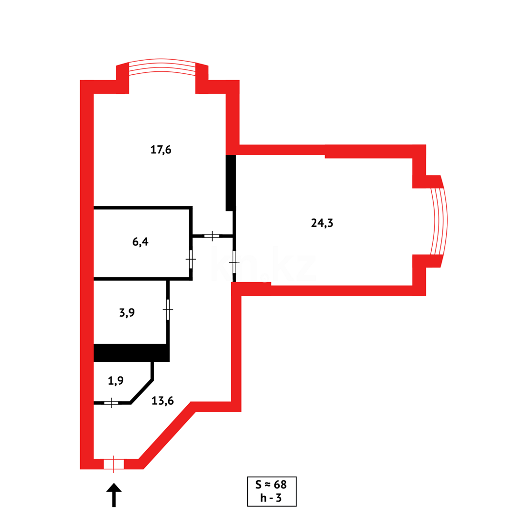 Продажа 2-комнатной квартиры, 67.7 м² в Астане - фото 14