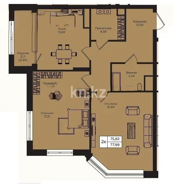 Продажа 2-комнатной квартиры, 78 м² в Астане - фото 4