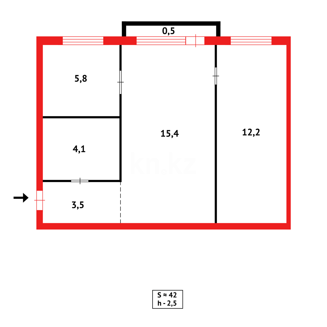 Продажа 2-комнатной квартиры, 45 м² в Караганде - фото 12