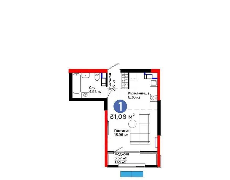 Продажа 1-комнатной квартиры, 31.8 м² в Алматы