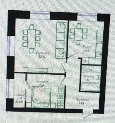 Продажа 2-комнатной квартиры, 60 м² в Астане