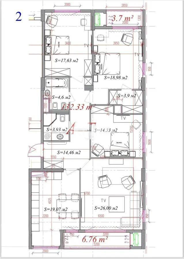 Продажа 4-комнатной квартиры, 133 м², ул. Кажымукана, дом  101/1 в Алматы - фото 2