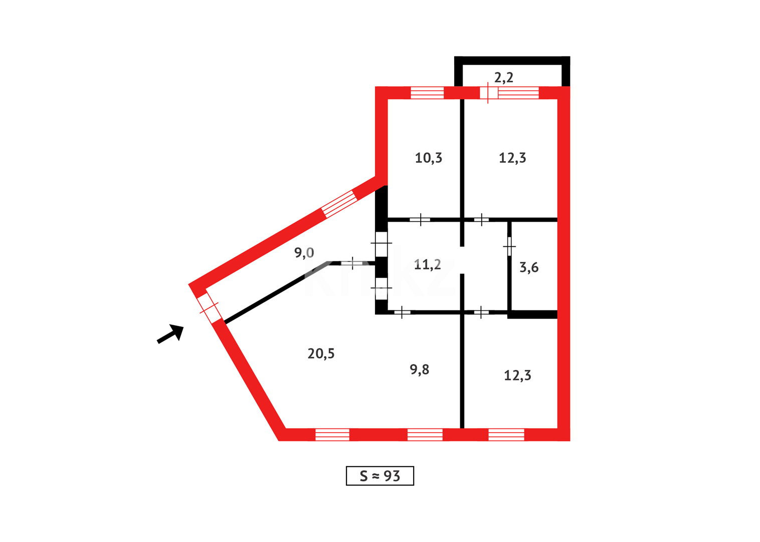 Продажа 4-комнатной квартиры, 92 м², мкр-н 8-й в Темиртау - фото 19