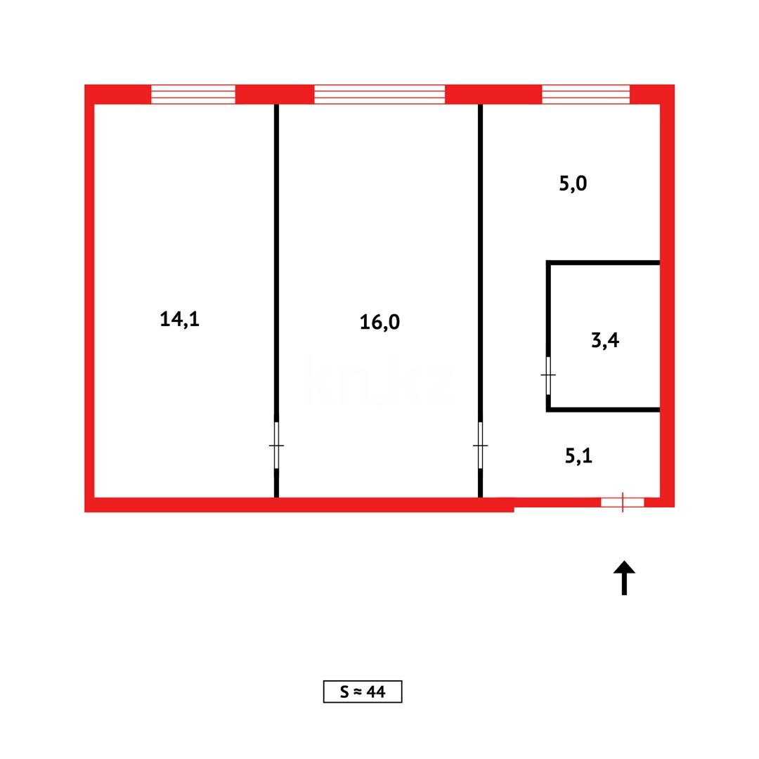 Продажа 2-комнатной квартиры, 42 м² в Темиртау - фото 8