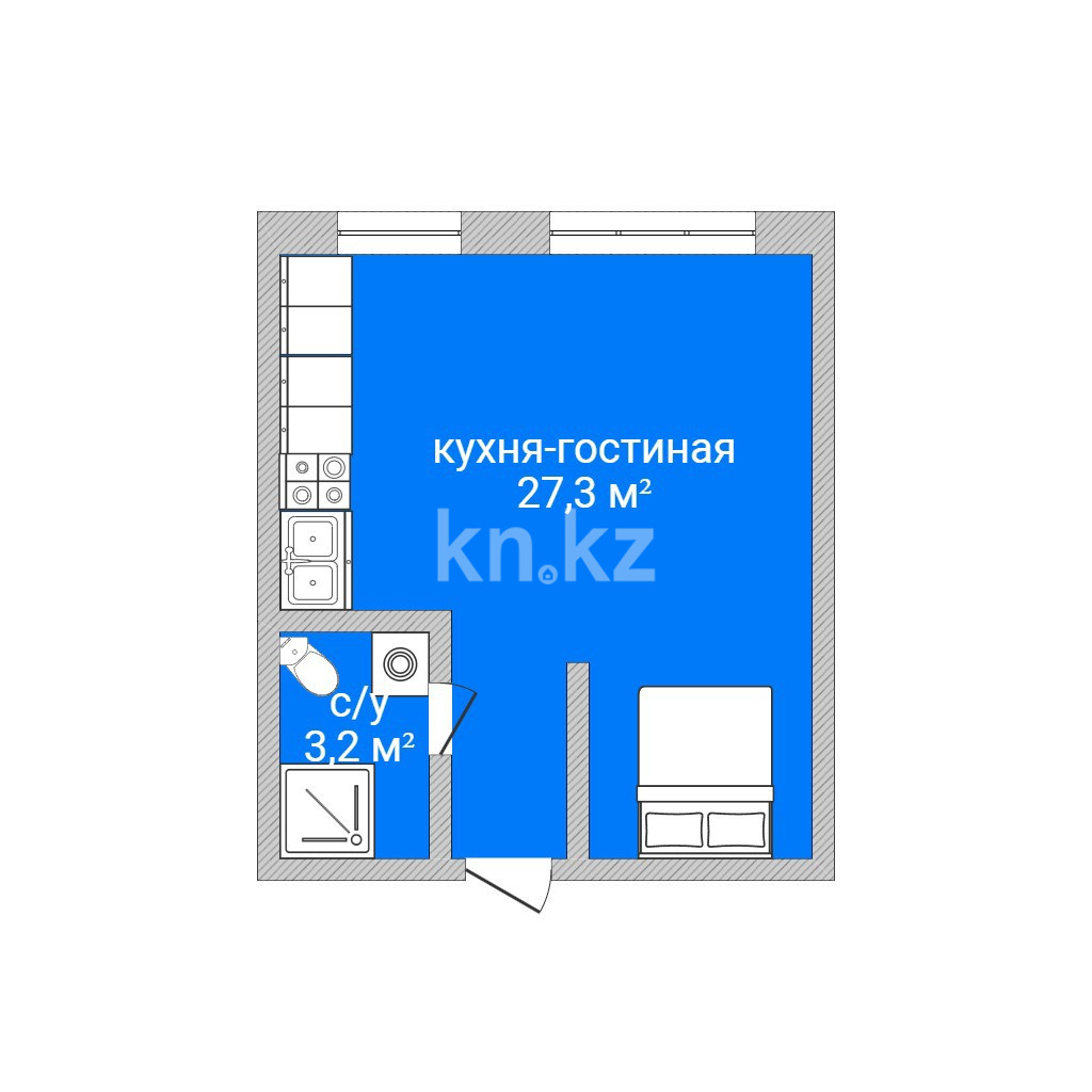 Продажа 1-комнатной квартиры, 30.5 м² в Костанае - фото 2