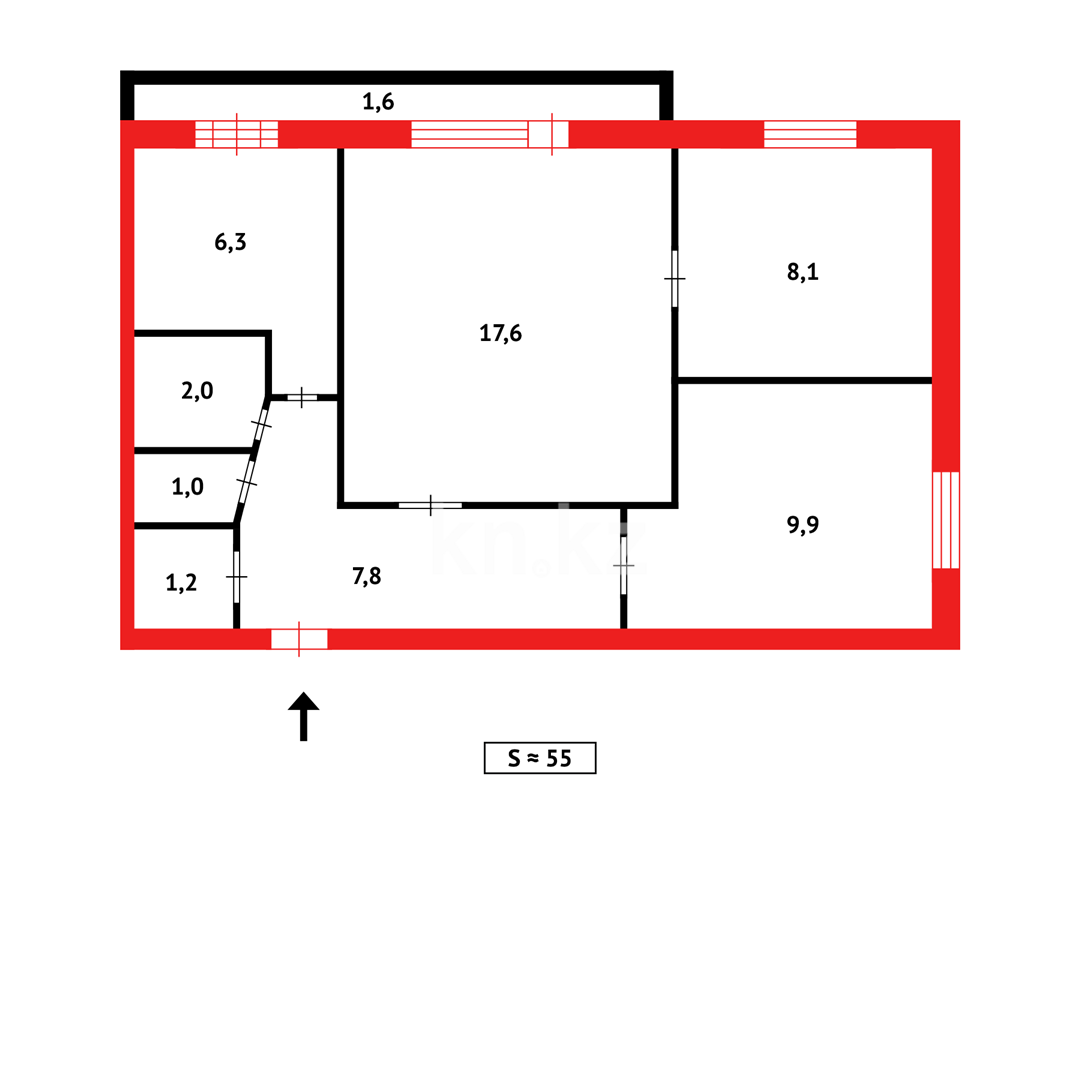 Продажа 3-комнатной квартиры, 56 м² в Темиртау - фото 8