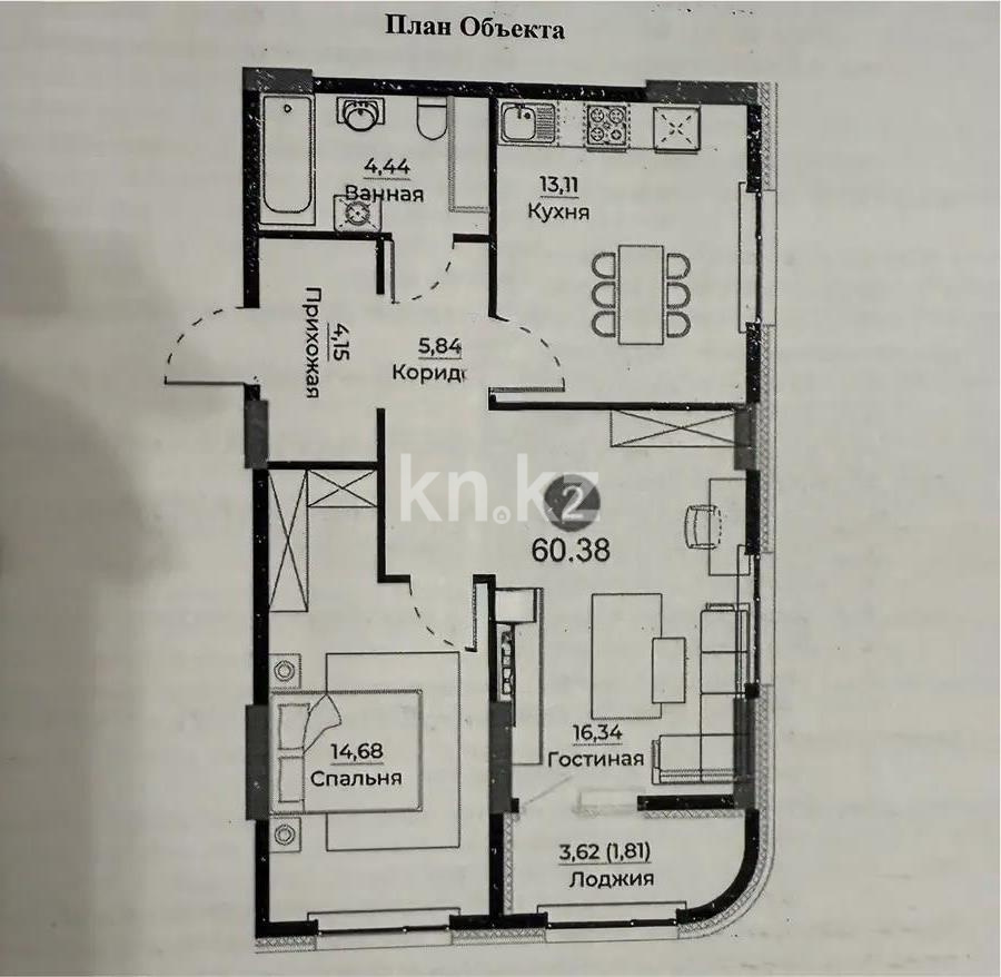 Продажа 3-комнатной квартиры, 60.38 м² в Астане - фото 4