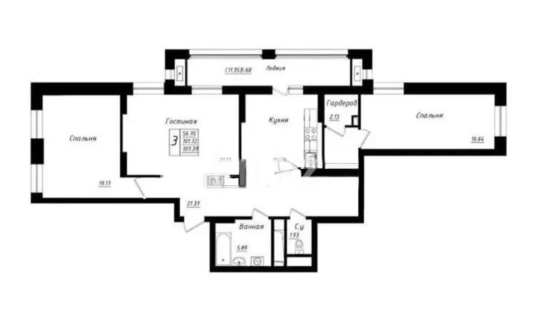 Продажа 3-комнатной квартиры, 111 м² в Астане