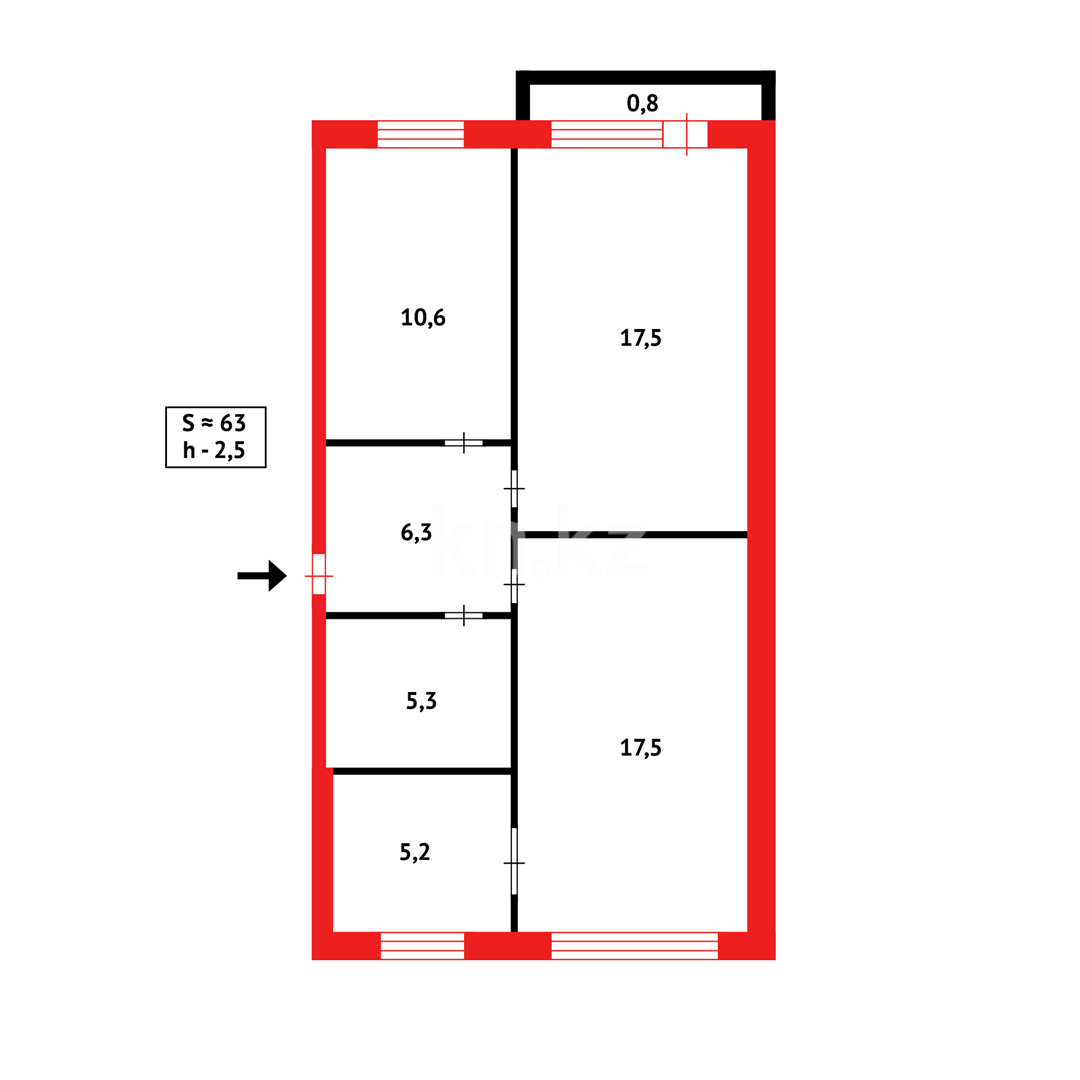 Продажа 3-комнатной квартиры, 61 м², ул. Квартал 4а в Темиртау - фото 9