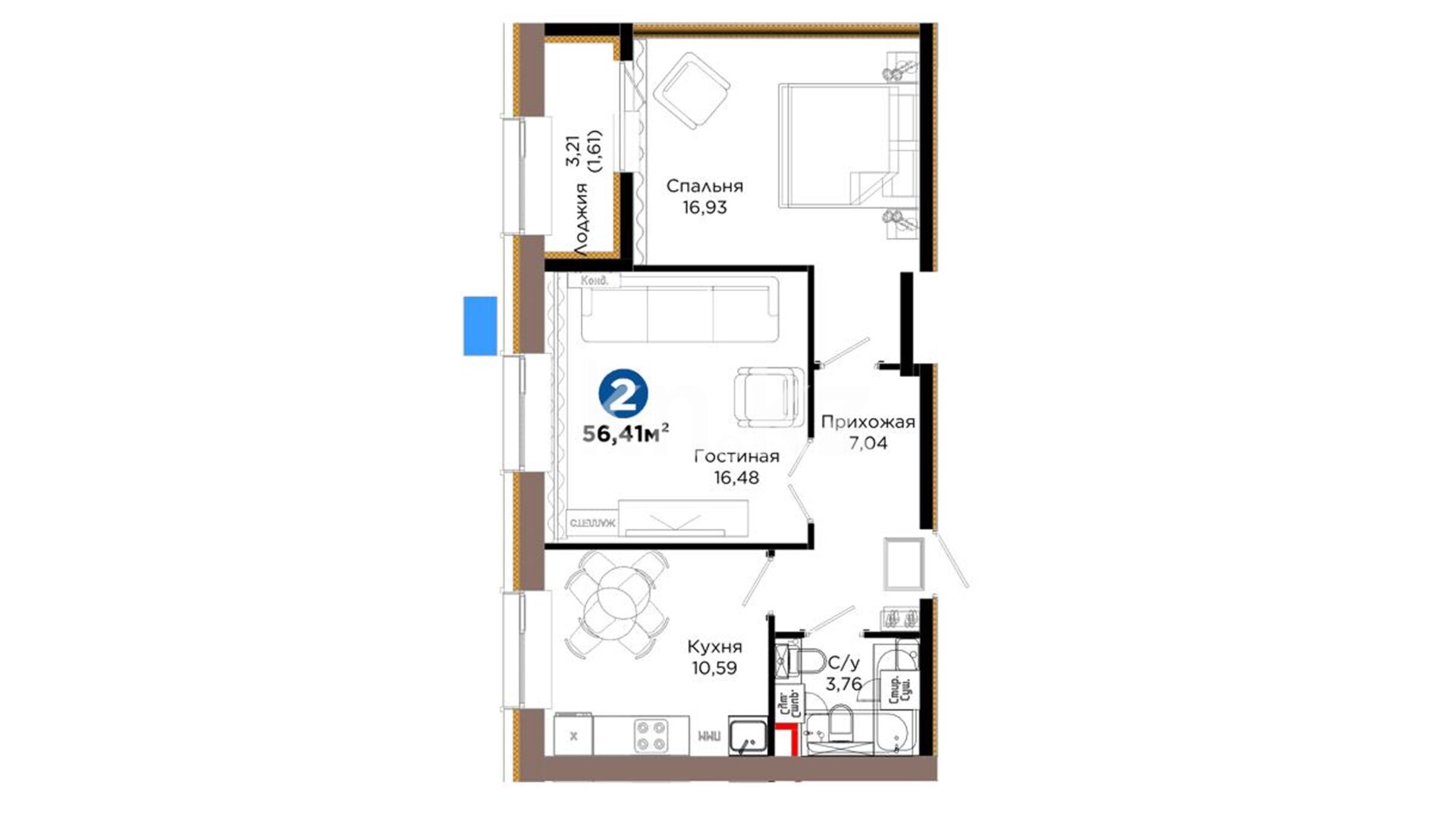 ЖК Arna Urpaq, 2-комнатная, цена 28 097 821 ₸, 498 101 ₸&nbsp;/&nbsp;м²