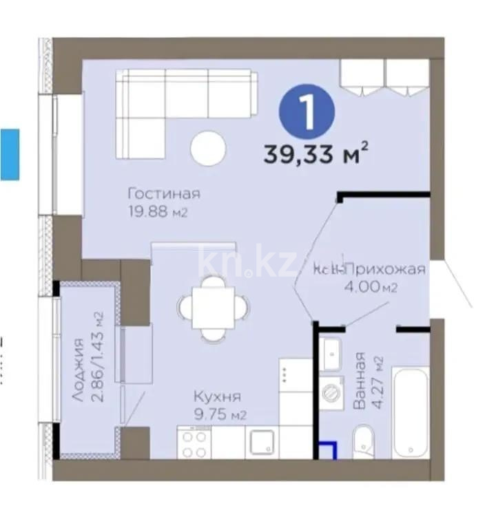 Продажа 1-комнатной квартиры, 40 м² в Астане