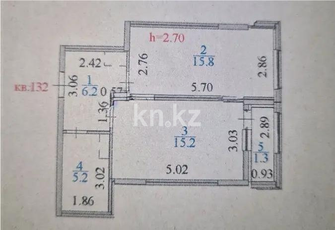 Продажа 1-комнатной квартиры, 44 м², ул. Казыбек би, дом  11/2 в Астане