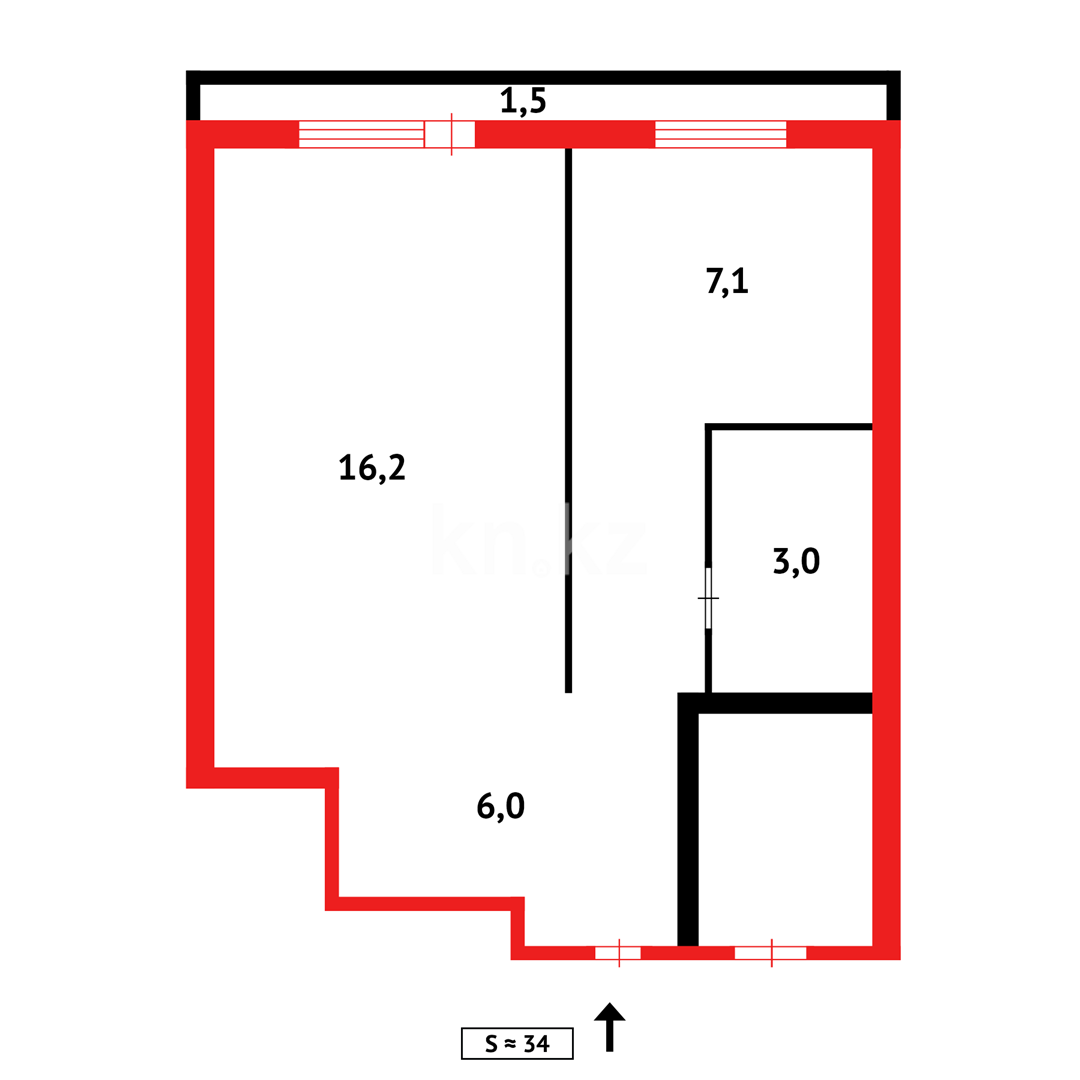 Продажа 1-комнатной квартиры, 35 м² в Темиртау - фото 8