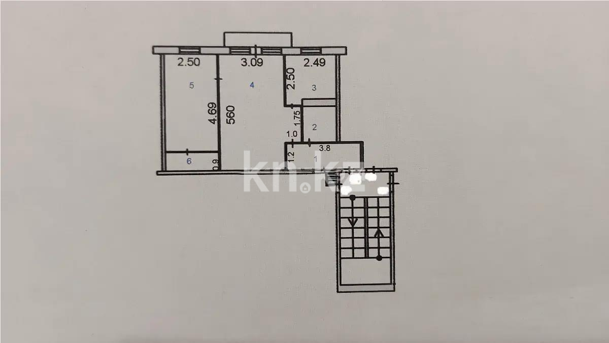 Продажа 2-комнатной квартиры, 46 м², ул. Алиханова, дом  22/3 в Караганде - фото 6