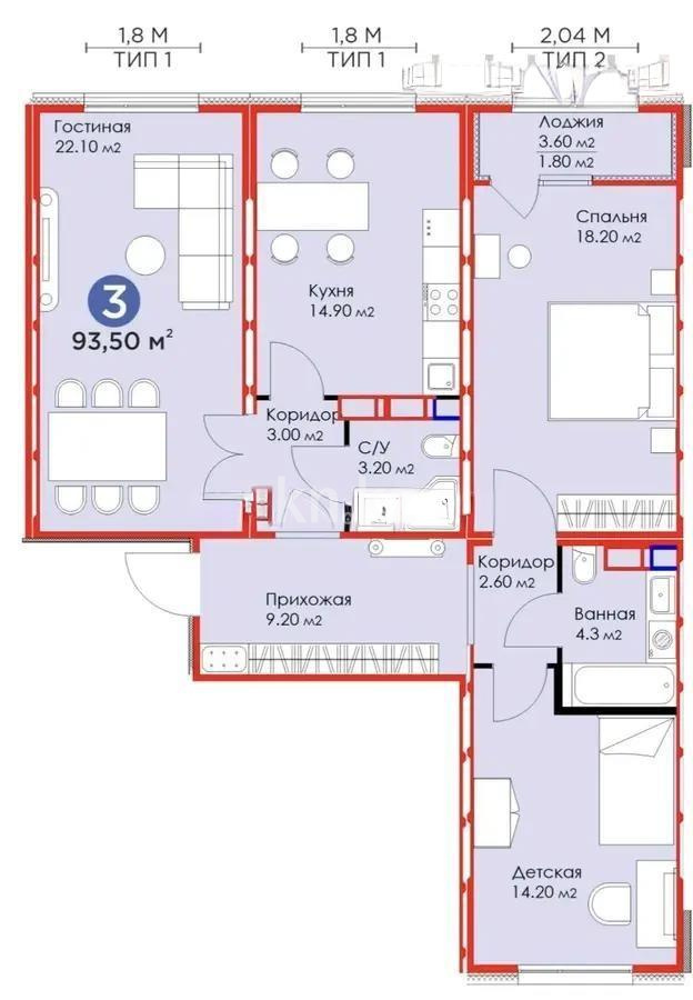 Продажа 3-комнатной квартиры, 91 м² в Астане - фото 5