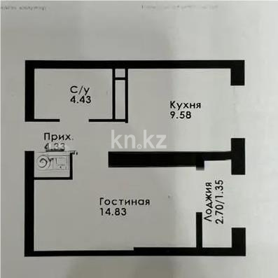 Продажа 1-комнатной квартиры, 35 м², ул. Толе би, дом  290/1 в Алматы