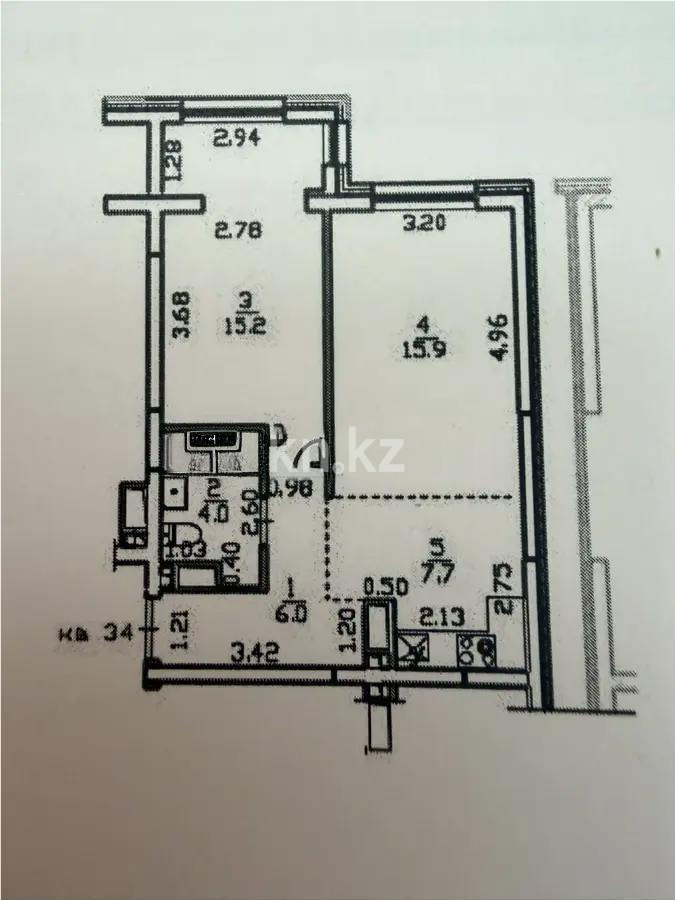 Продажа 2-комнатной квартиры, 48.8 м² в Алматы