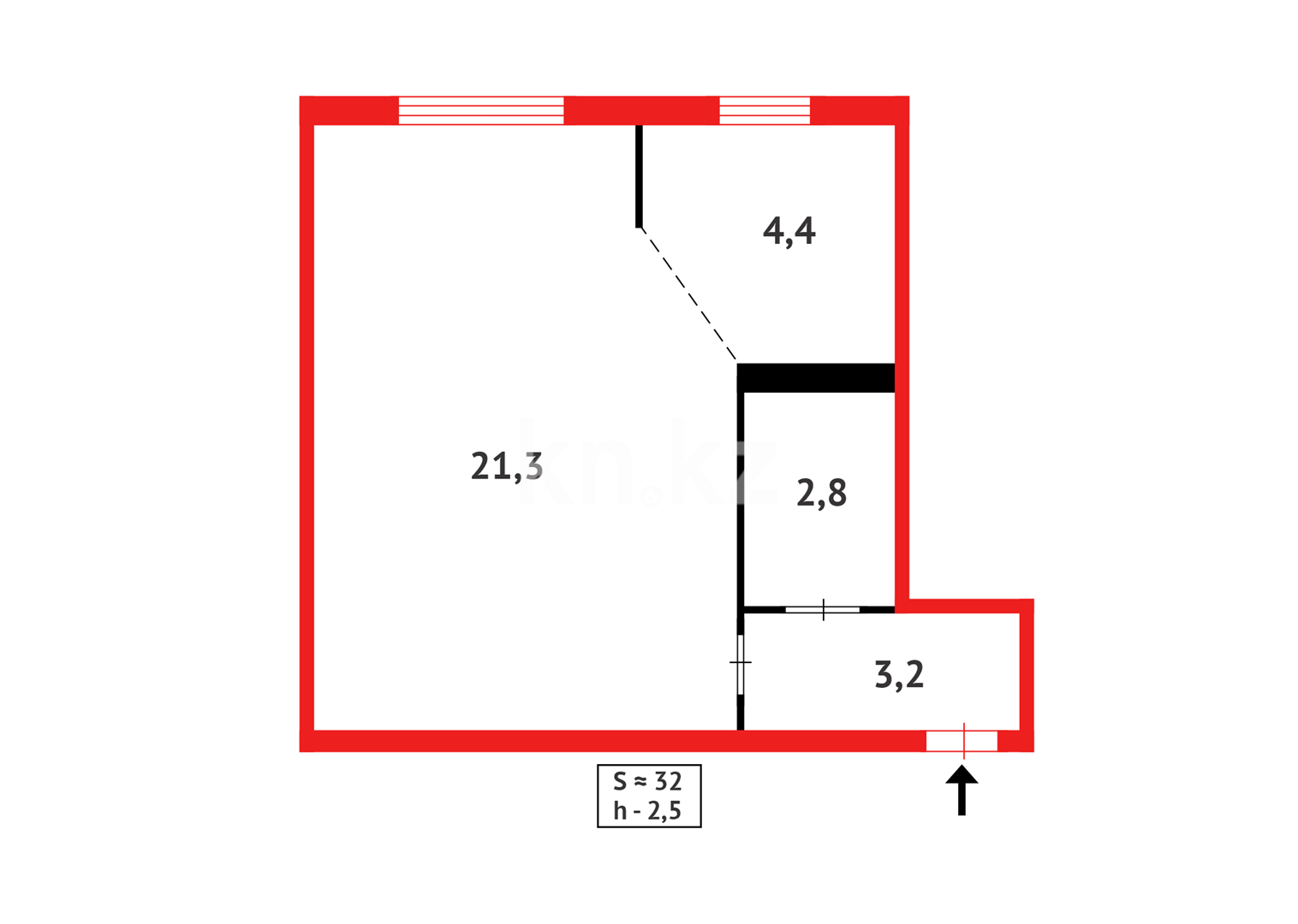 Продажа 1-комнатной квартиры, 32 м² в Караганде - фото 4