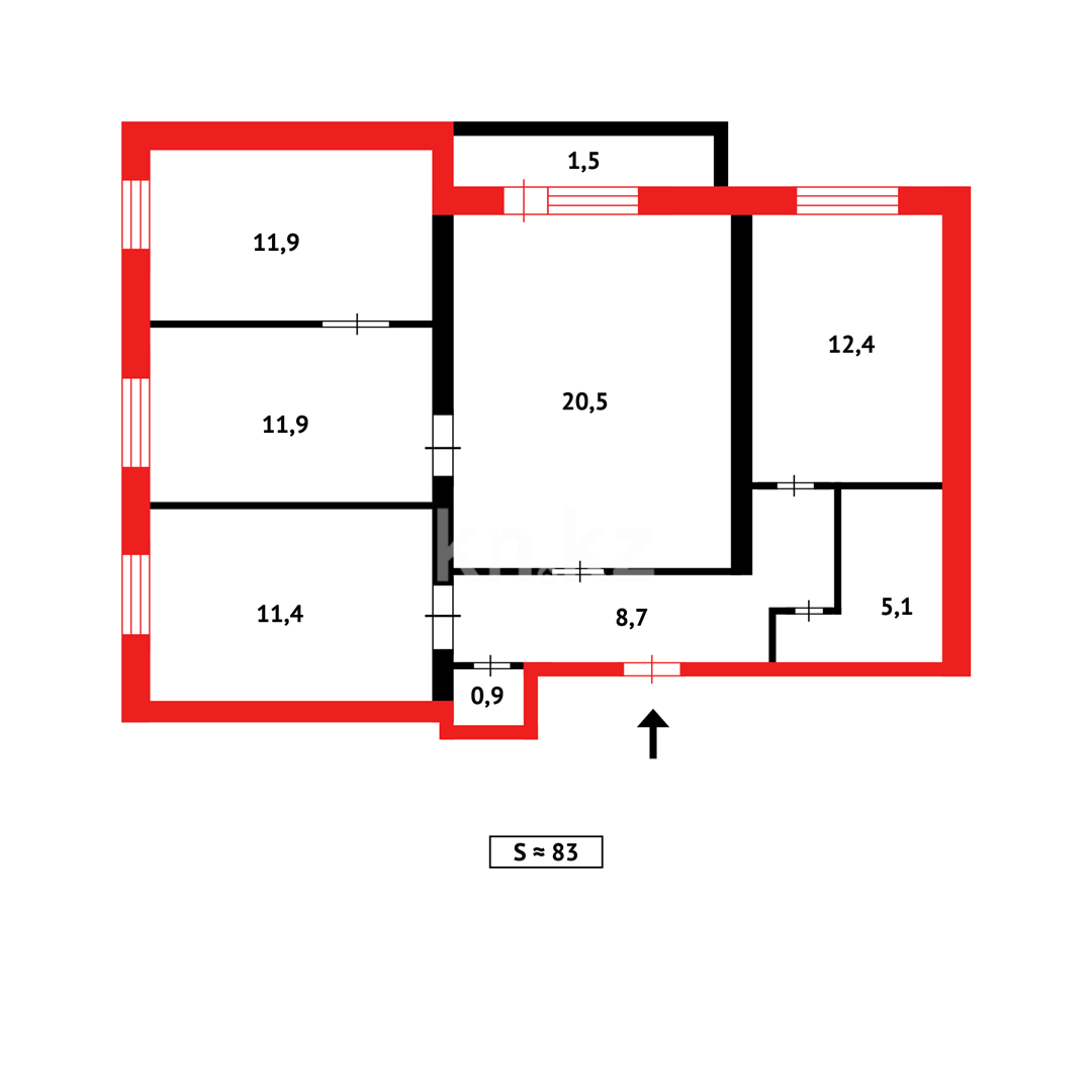 Продажа 4-комнатной квартиры, 84 м², ул. Керамическая, дом  78а в Караганде - фото 19