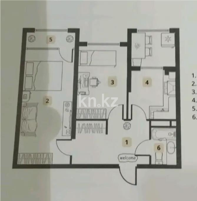 Продажа 2-комнатной квартиры, 64.2 м² в Алматы