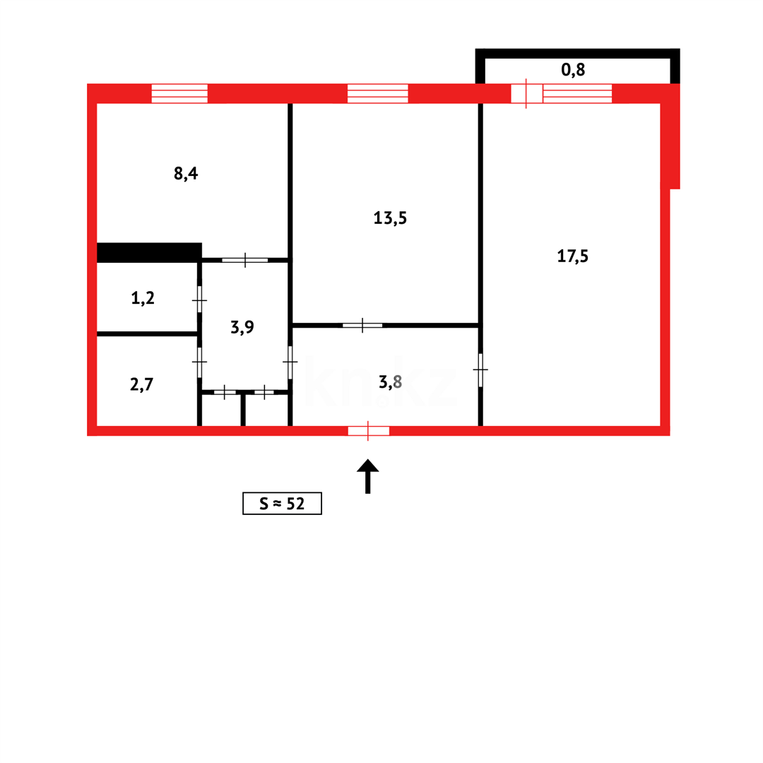 Продажа 2-комнатной квартиры, 52 м² в Темиртау - фото 14