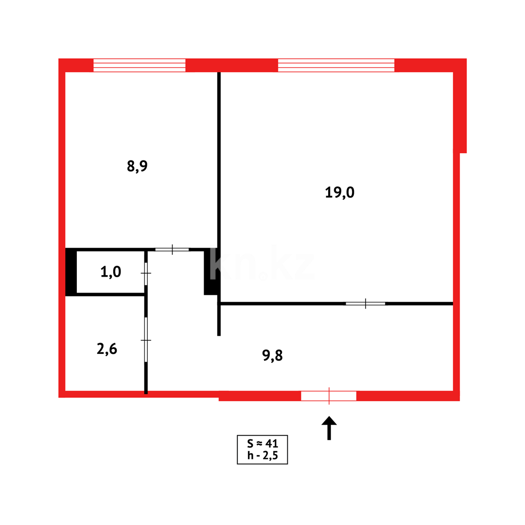 Продажа 1-комнатной квартиры, 42 м², ул. Таттимбета в Караганде - фото 11