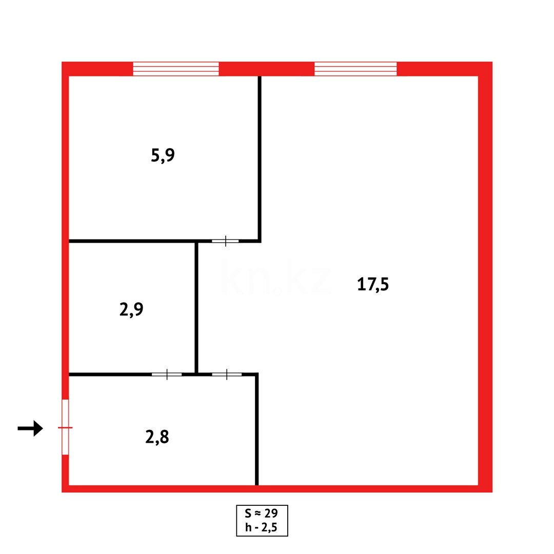 Продажа 1-комнатной квартиры, 29 м² в Караганде - фото 7