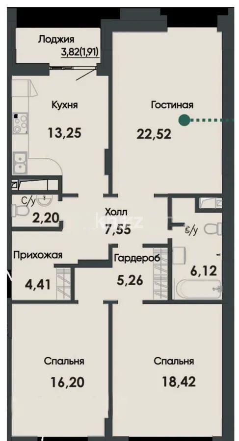 Продажа 3-комнатной квартиры, 98 м² в Астане