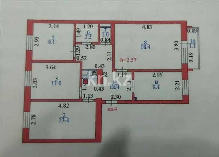 Продажа 4-комнатной квартиры, 77.9 м² в Астане - фото 8