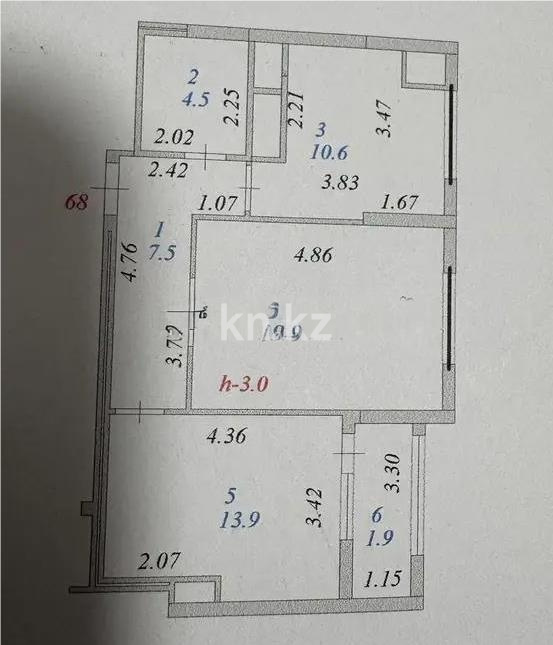 Продажа 2-комнатной квартиры, 55.8 м², ул. Байтурсынова, дом  20 в Астане - фото 4