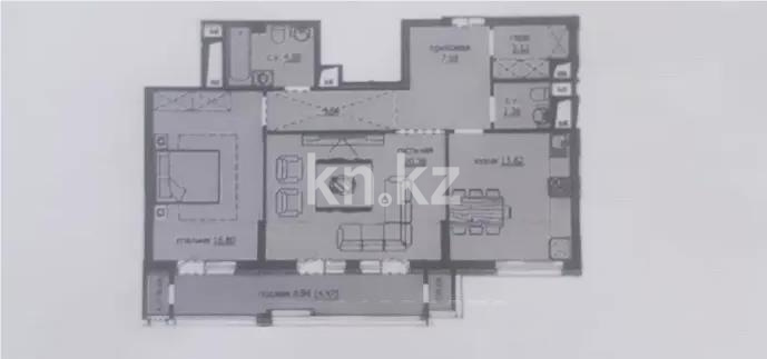 Продажа 2-комнатной квартиры, 80.62 м² в Астане