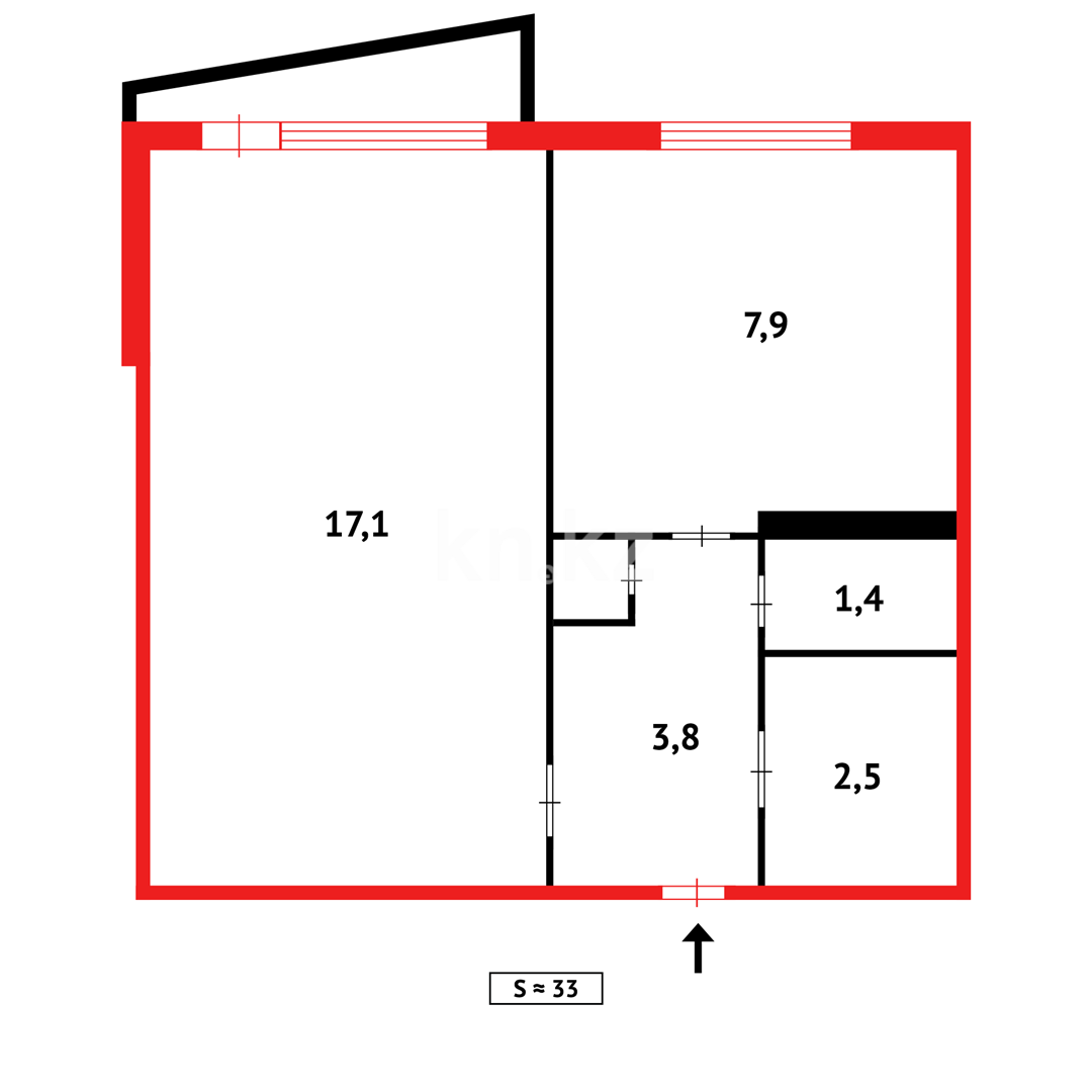 Продажа 1-комнатной квартиры, 33 м² в Темиртау - фото 10