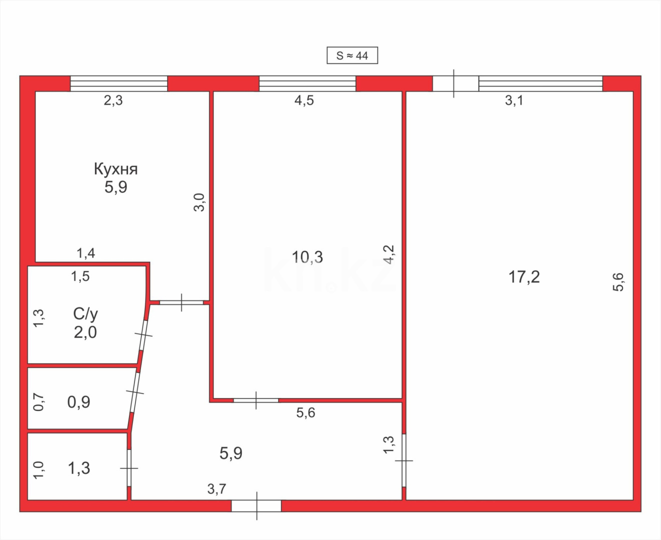 Продажа 2-комнатной квартиры, 43 м² в Караганде - фото 16