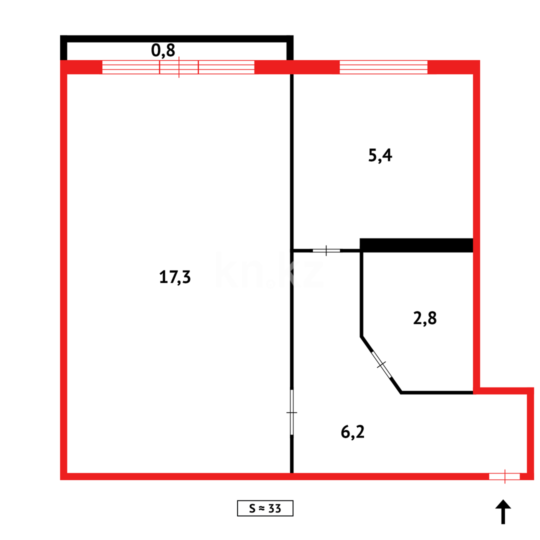Продажа 1-комнатной квартиры, 31 м², 7-й мкр. в Темиртау - фото 8
