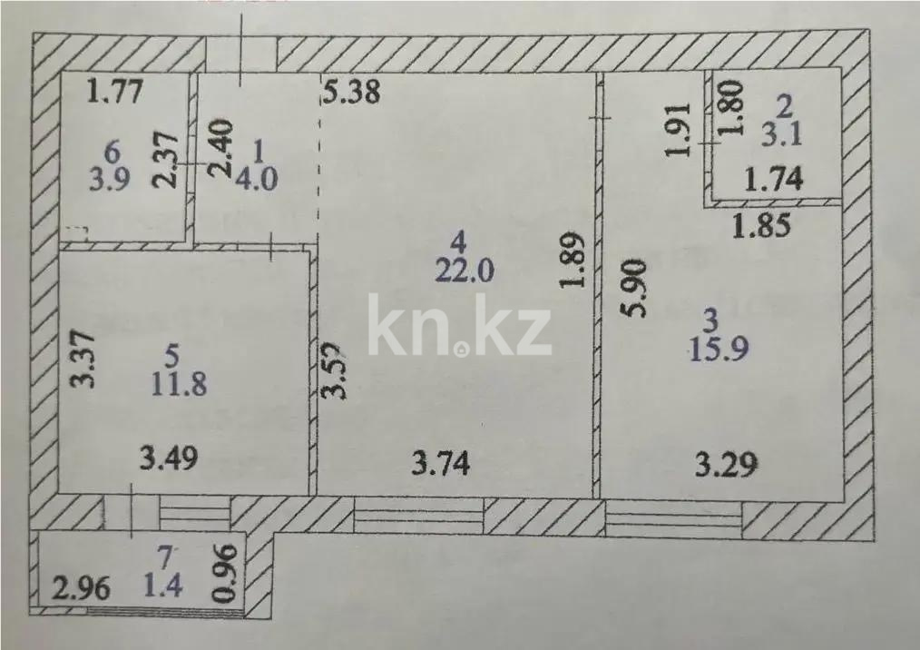 Продажа 2-комнатной квартиры, 62.2 м² в Астане - фото 5