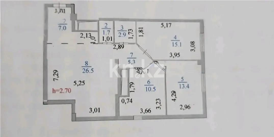 Продажа 3-комнатной квартиры, 82.4 м², пр. Сарыарка, дом  15 в Астане