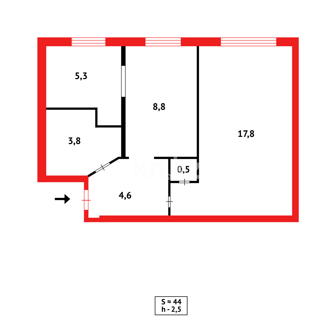 Продажа 2-комнатной квартиры, 42 м² в Темиртау - фото 8