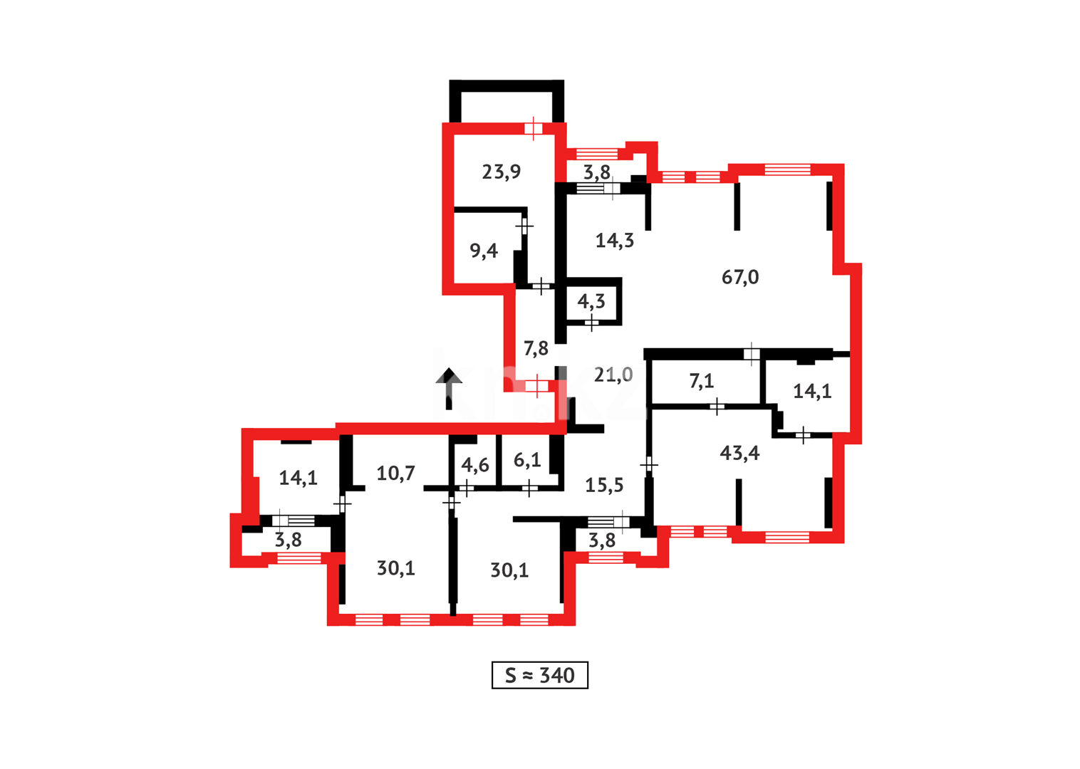 Продажа 6-комнатной квартиры, 340.4 м², пр. Кабанбай батыра в Астане - фото 42