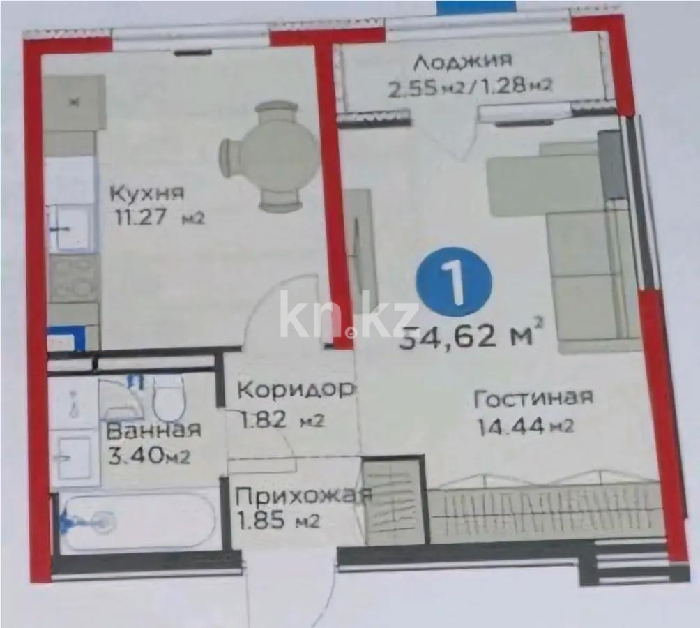 Продажа 1-комнатной квартиры, 35 м² в Алматы