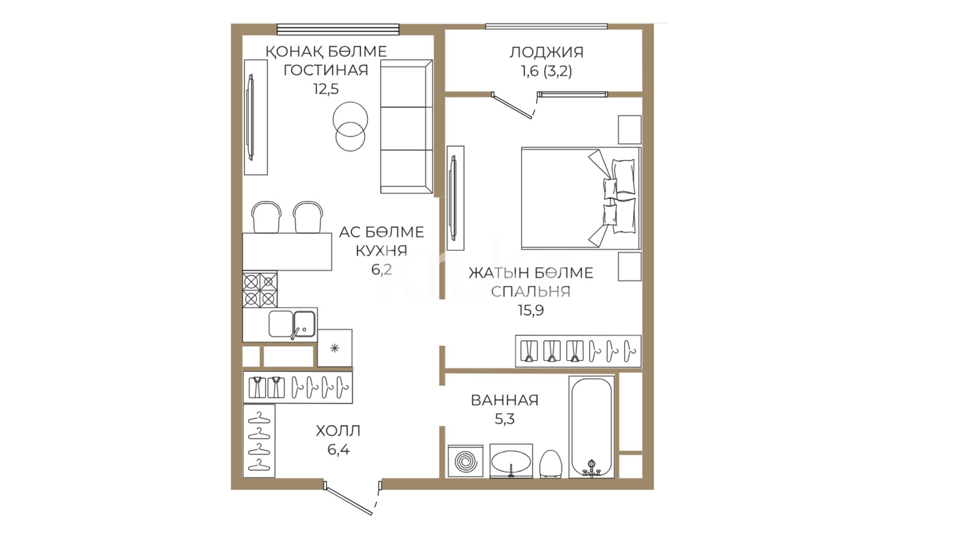 ЖК Satpaev, 2-комнатная, цена 41 673 000 ₸, 870 000 ₸&nbsp;/&nbsp;м²
