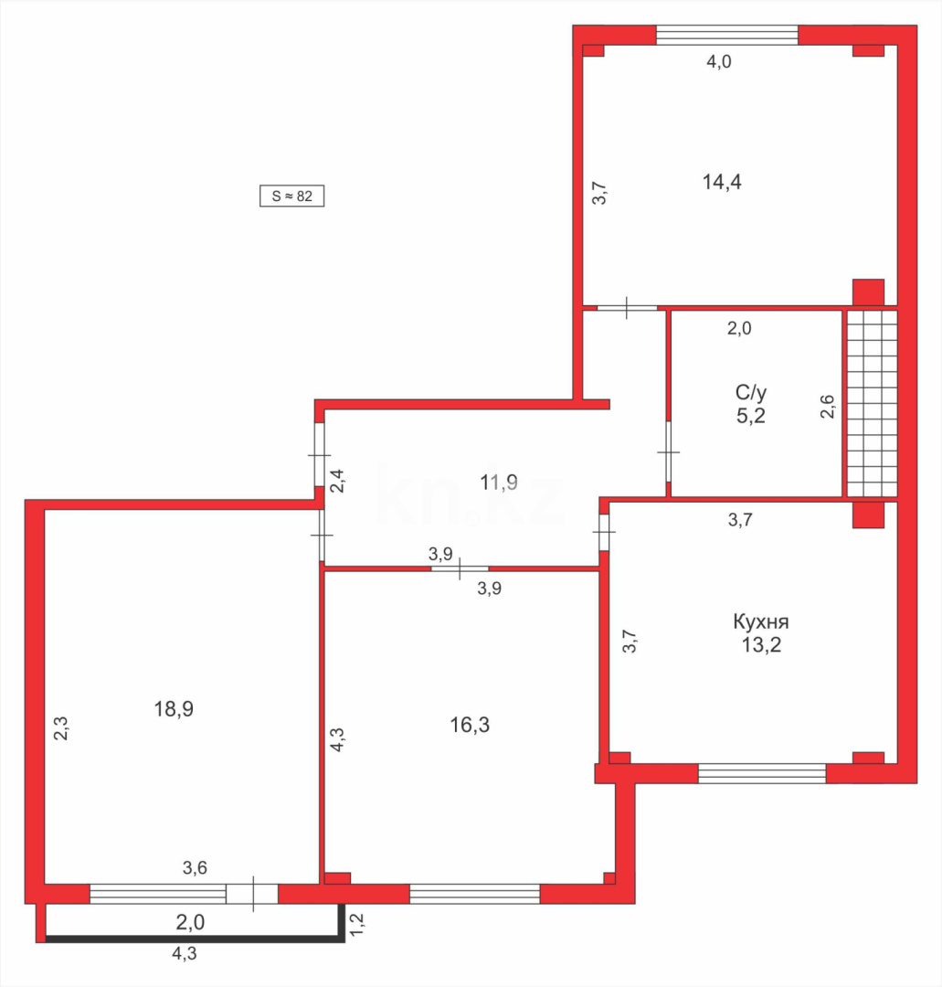 Продажа 3-комнатной квартиры, 82 м², пр. Шахтеров в Караганде - фото 14