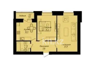 Продажа 2-комнатной квартиры, 60.9 м², ул. Толе би, дом  1 стр в Астане