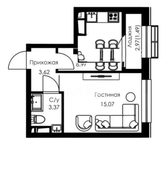 Продажа 1-комнатной квартиры, 33 м² в Алматы