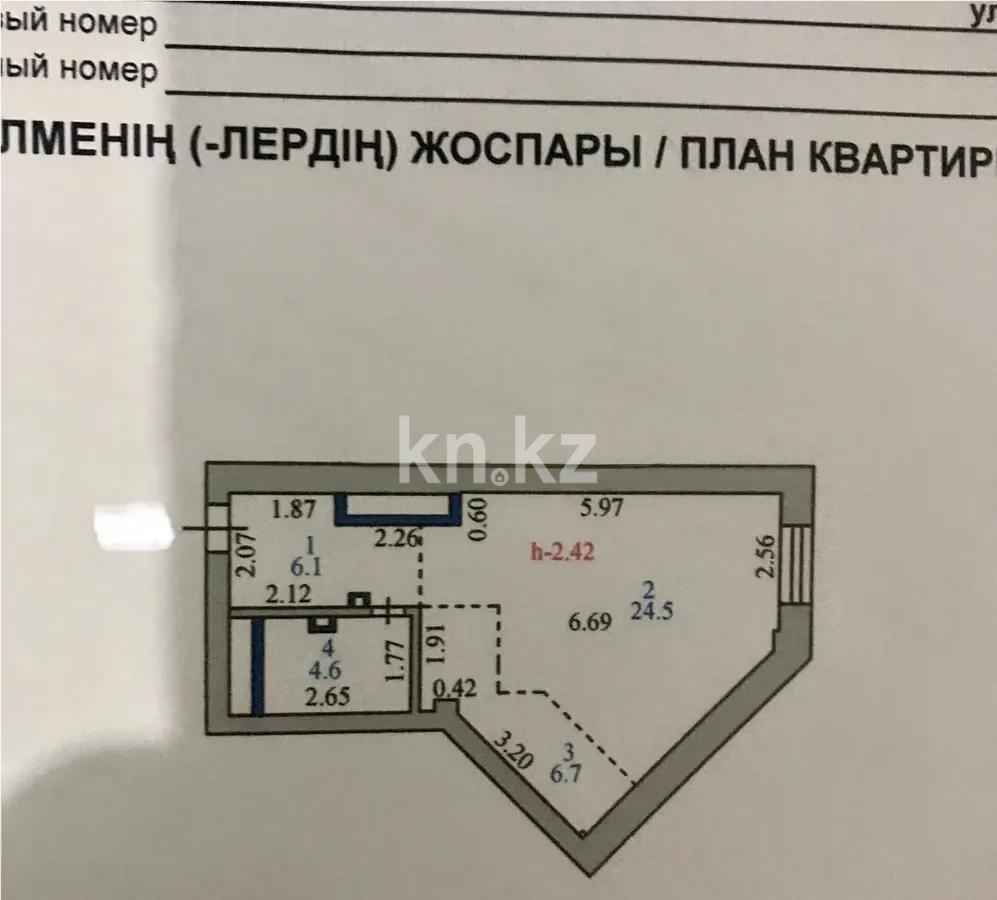 Продажа 1-комнатной квартиры, 42 м², ул. Иманова, дом  44 в Астане - фото 4