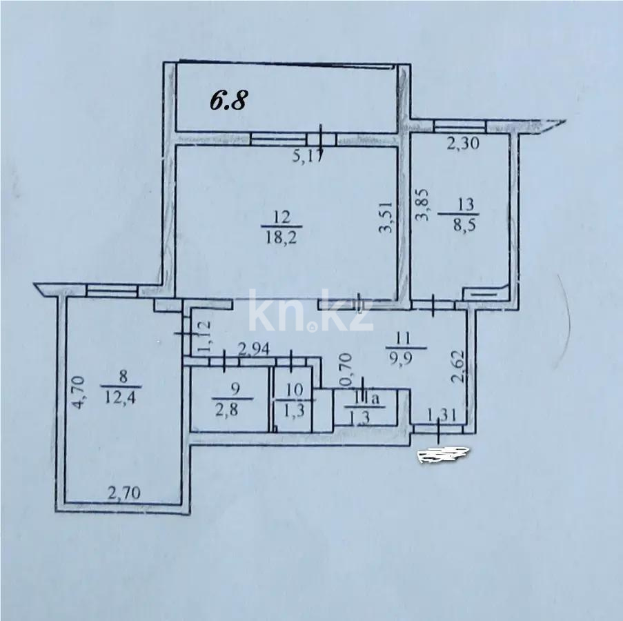 Продажа 2-комнатной квартиры, 54.4 м², мкр-н Аксай-1, дом  4б в Алматы - фото 3