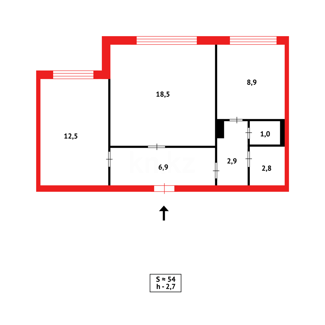 Продажа 2-комнатной квартиры, 53 м² в Караганде - фото 11