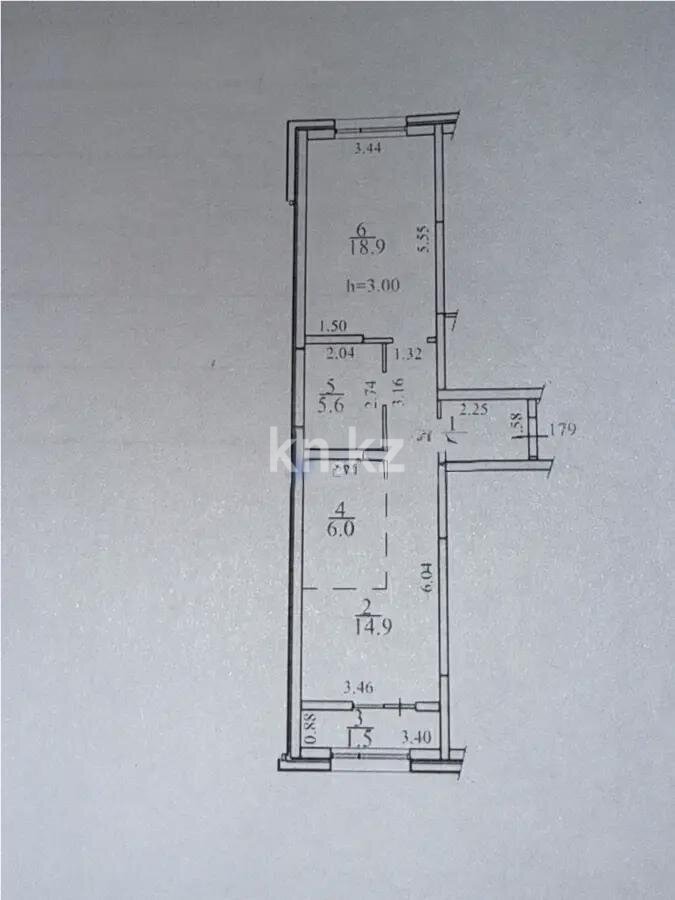 Продажа 2-комнатной квартиры, 55 м² в Алматы