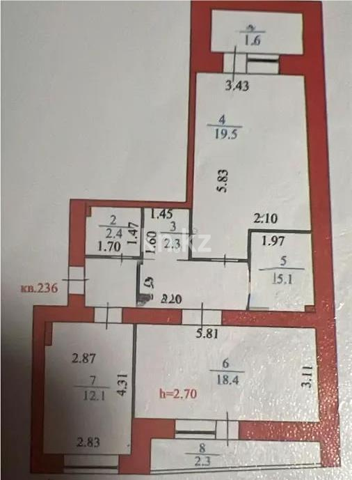 Продажа 2-комнатной квартиры, 72.1 м² в Астане - фото 5