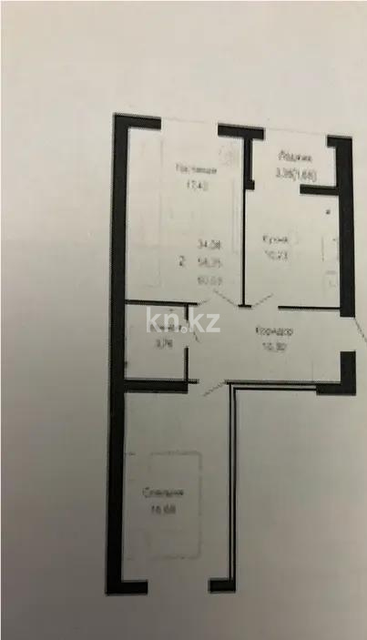 Продажа 2-комнатной квартиры, 60 м² в Астане