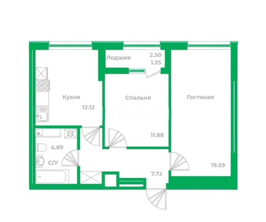Продажа 2-комнатной квартиры, 58 м² в Астане - фото 5